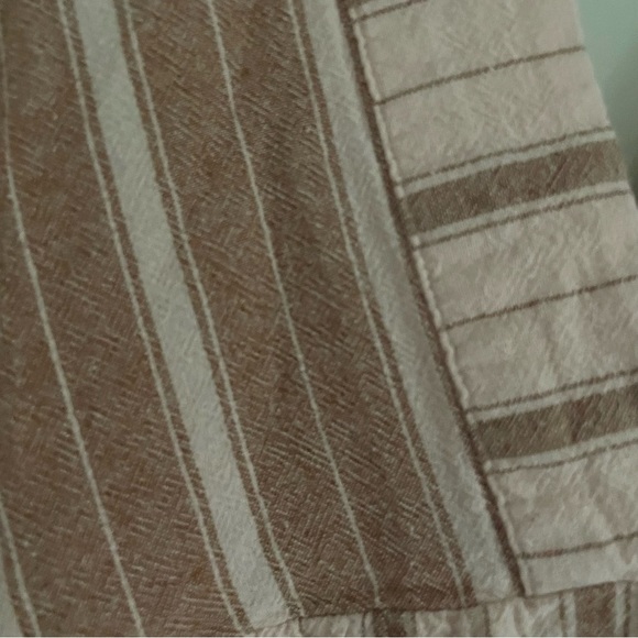 New! Free People Tan Brown Striped Cotton Living Tunic Mini Dress 20208 - Picture 5 of 11